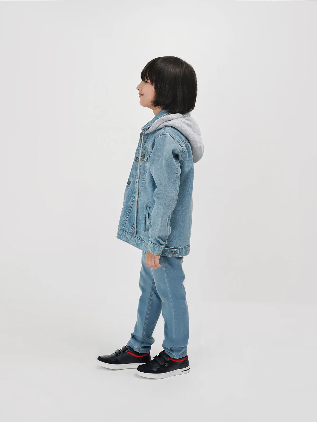 "KIXOX" Denim Jacket With Hood