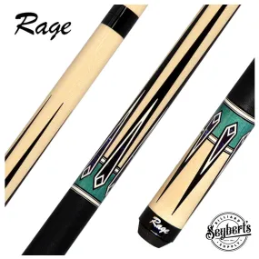 Rage 6 Point Graphic Natural / Teal Pool Cue - RG219