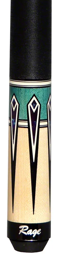 Rage 6 Point Graphic Natural / Teal Pool Cue - RG219