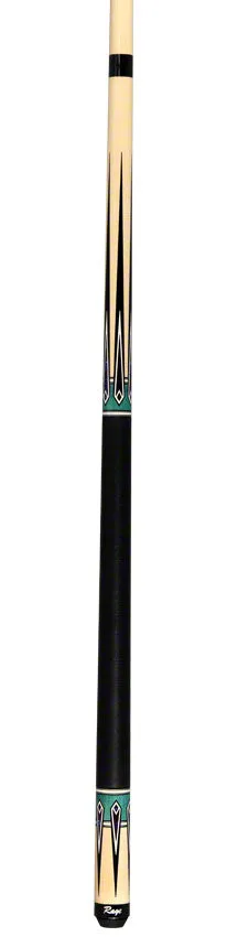 Rage 6 Point Graphic Natural / Teal Pool Cue - RG219