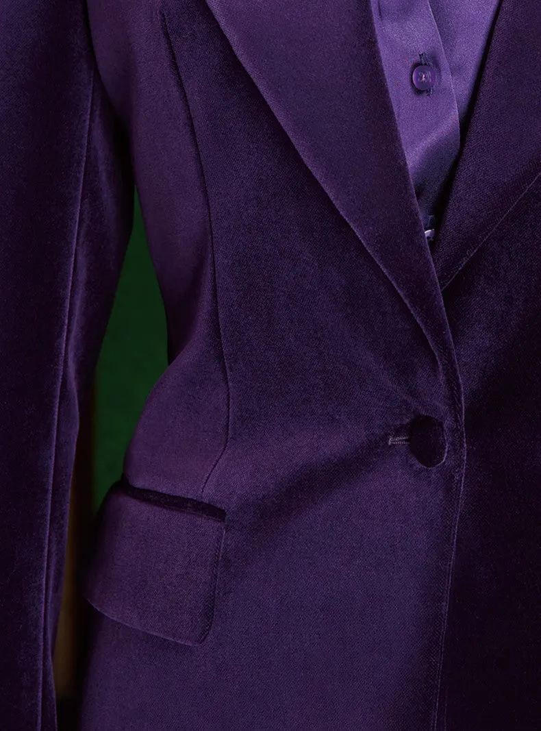 Royal Purple Velvet Suit