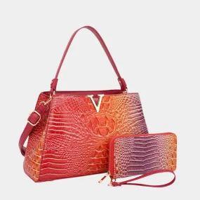 Sienna Crocodile-Style Handbag