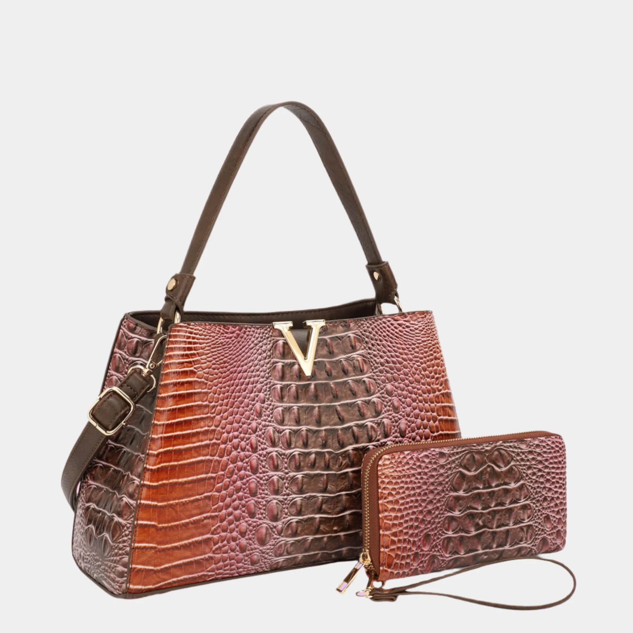 Sienna Crocodile-Style Handbag