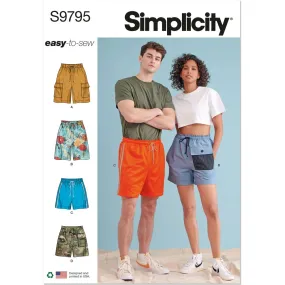 Simplicity Sewing Pattern S9795 Unisex Shorts
