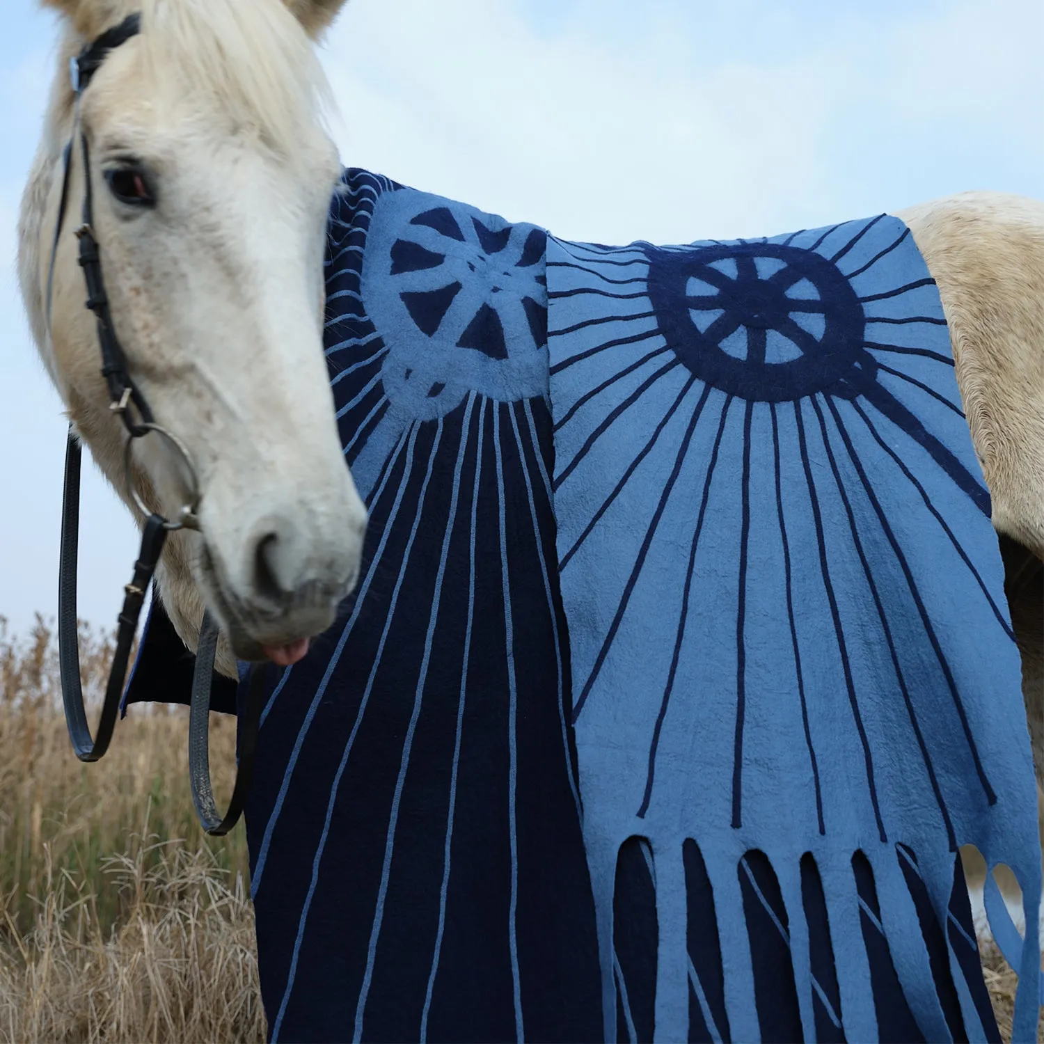 SKY DOME cashmere felt scarf