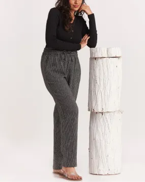 Tapered Fit Tapered & Relaxed Drawstring Stripe Pants - Neutral Stripe