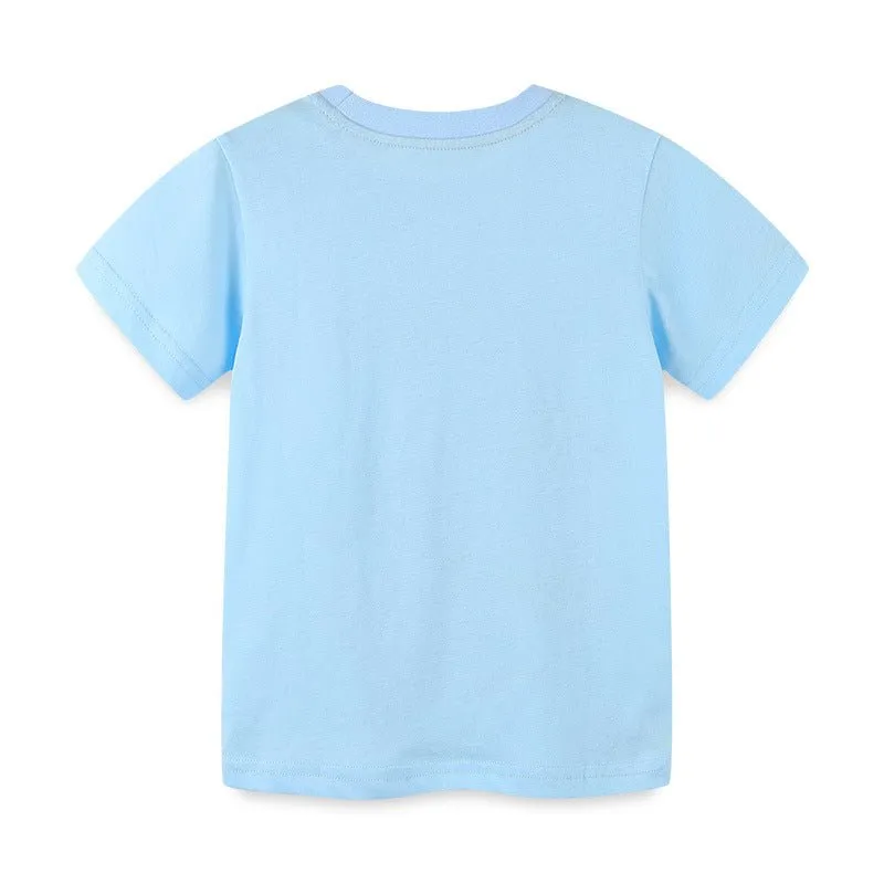 Toddler/Kid's Vehicle Print Design Short Sleeve T-shirt