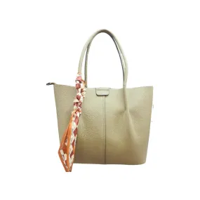 Tote Bag with Scarf Accent