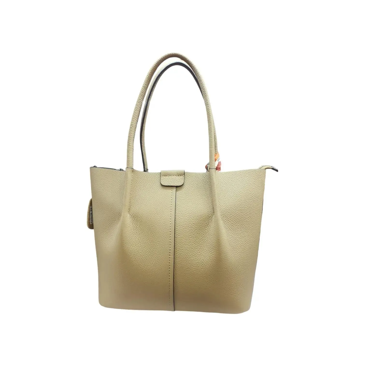 Tote Bag with Scarf Accent