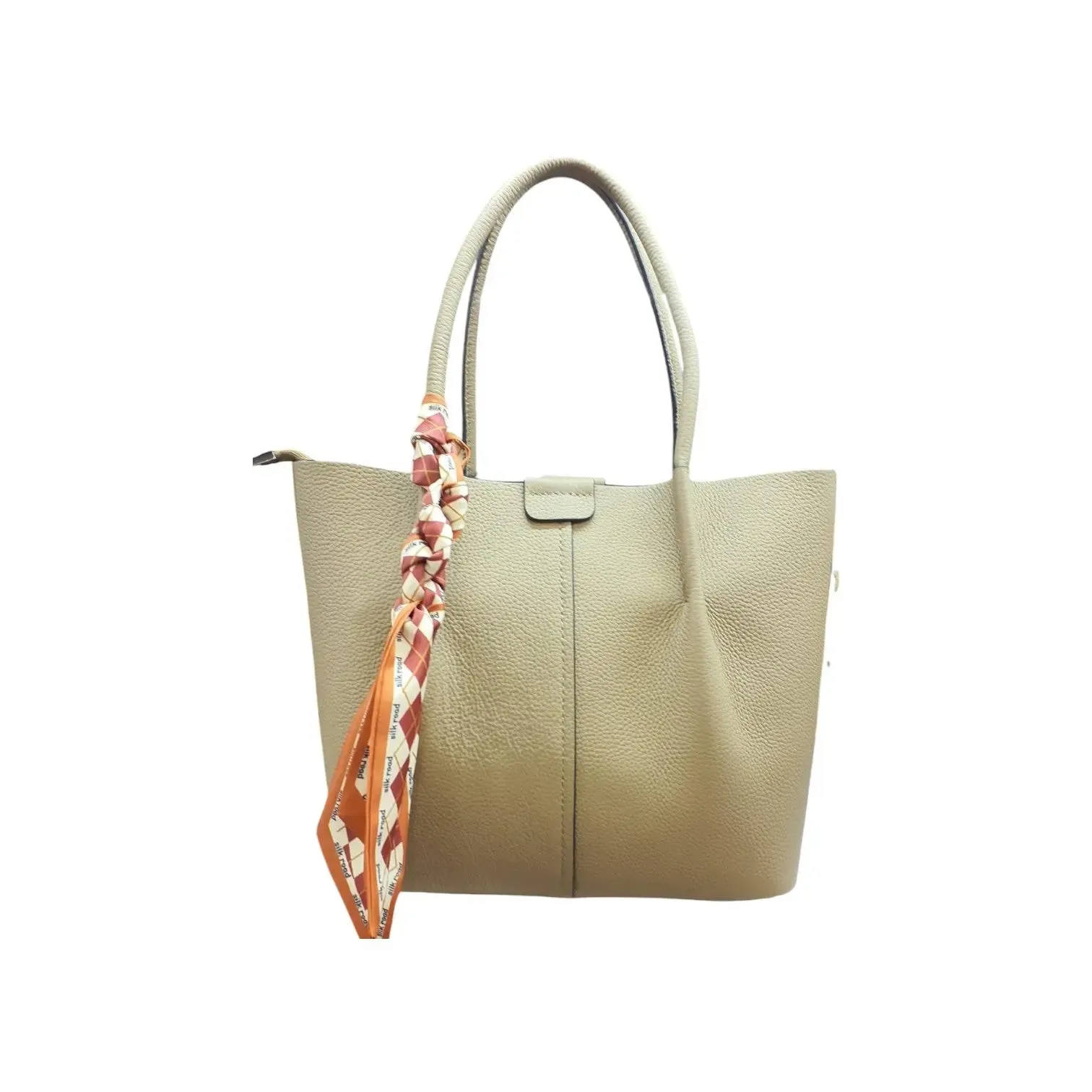 Tote Bag with Scarf Accent