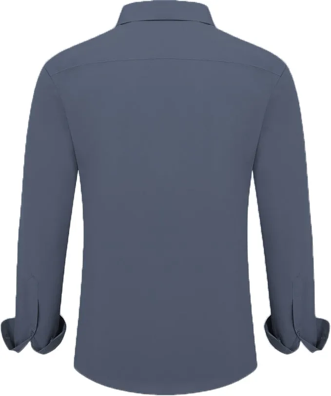 Uniform Unicorn Men's Formal Dark Electric Blue Shirt - Slim Fit Long Sleeve with Pocket | Office Wear | Formal Wear | Daily Wear (Shirt_Dark Electric Blue)
