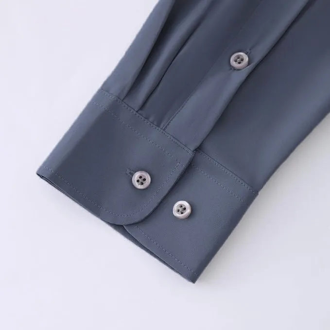 Uniform Unicorn Men's Formal Dark Electric Blue Shirt - Slim Fit Long Sleeve with Pocket | Office Wear | Formal Wear | Daily Wear (Shirt_Dark Electric Blue)
