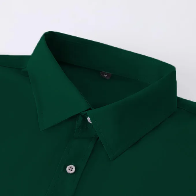 Uniform Unicorn Men's Formal Dark Green Shirt - Slim Fit Long Sleeve with Pocket | Office Wear | Formal Wear | Daily Wear(Shirt_Dark Green)