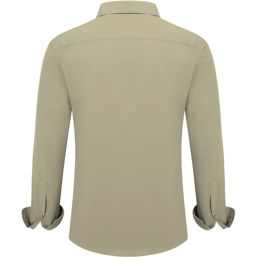 Uniform Unicorn Men's Formal Grullo Shirt - Slim Fit Long Sleeve with Pocket | Office Wear | Formal Wear | Daily Wear (Shirt_Grullo)