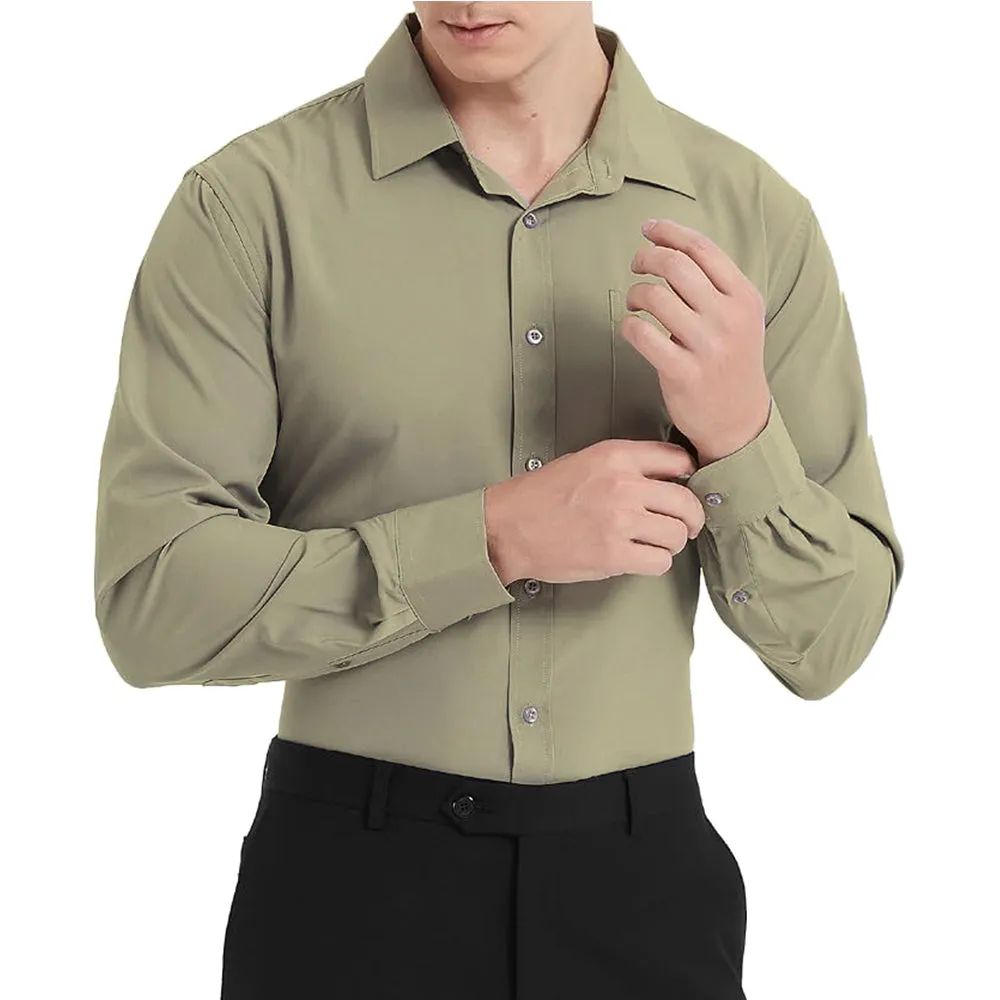 Uniform Unicorn Men's Formal Grullo Shirt - Slim Fit Long Sleeve with Pocket | Office Wear | Formal Wear | Daily Wear (Shirt_Grullo)