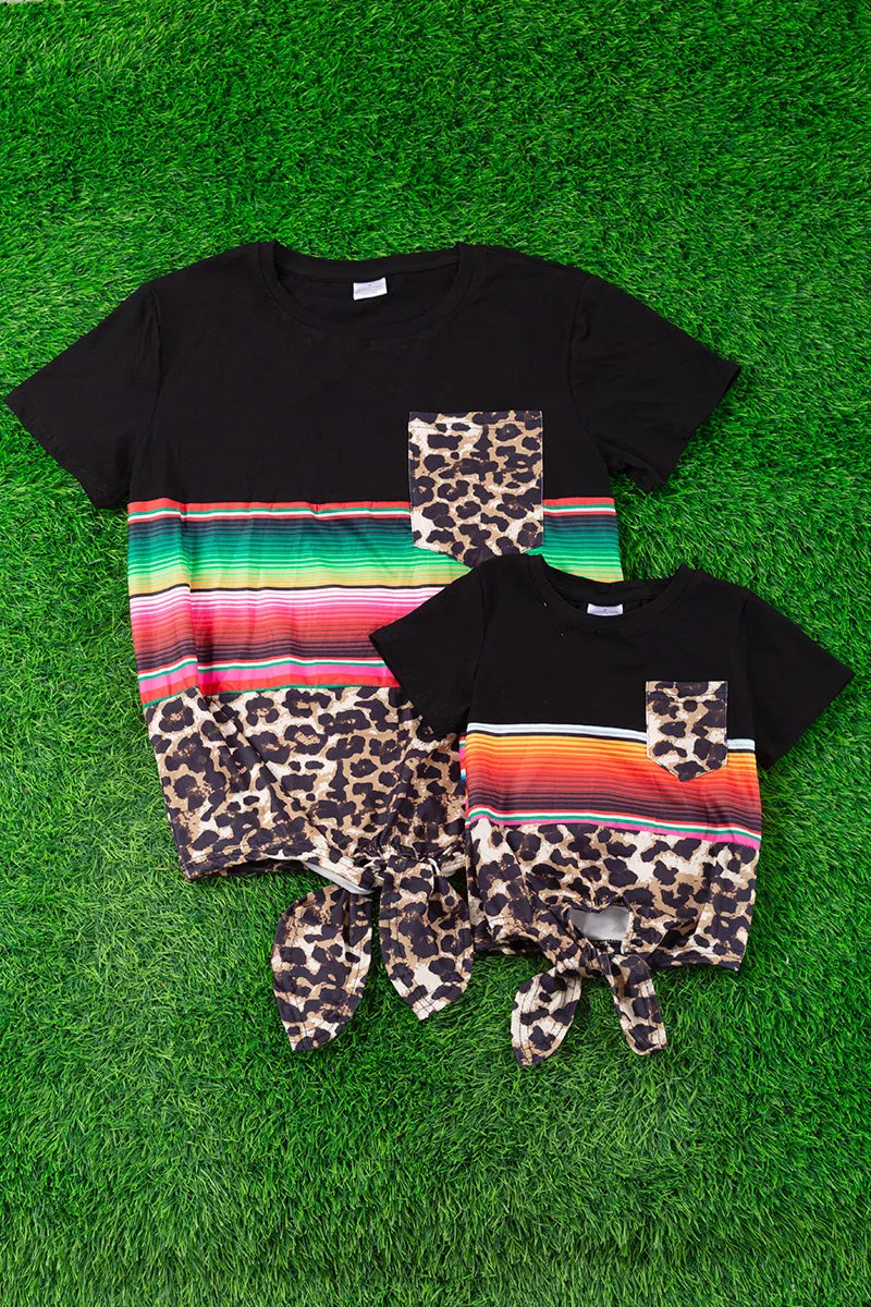 Women serape printed knot top. TPW25113017-S