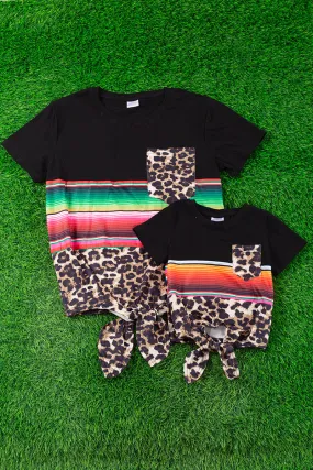 Women serape printed knot top. TPW25113017-S