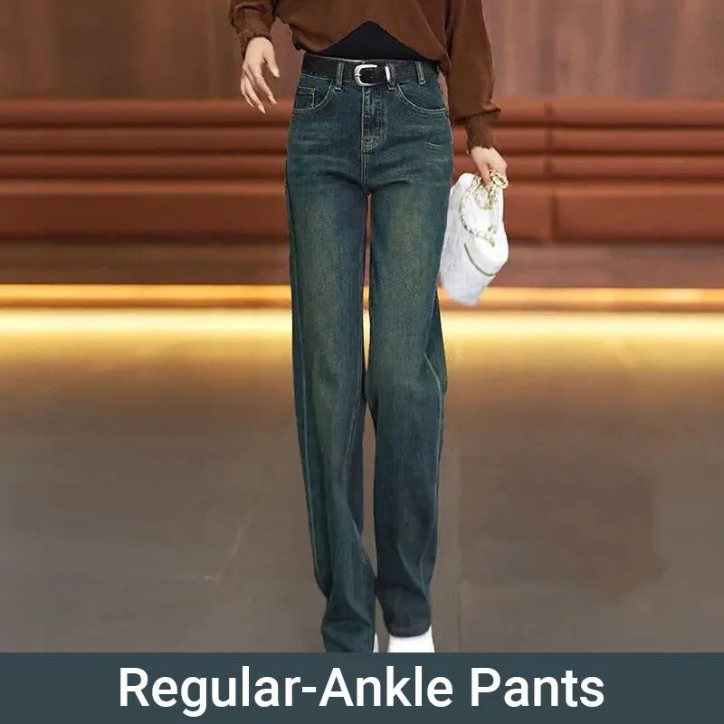 Womens Versatile Loose Fit Straight Jeans
