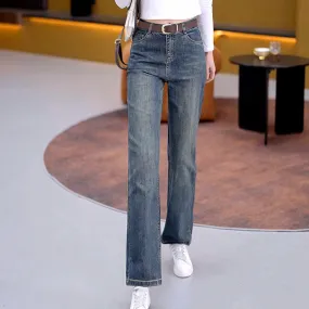 Womens Versatile Loose Fit Straight Jeans