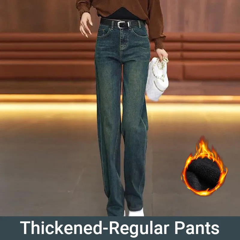 Womens Versatile Loose Fit Straight Jeans