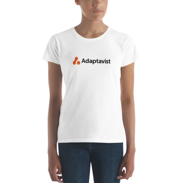 Women's White Adaptavist Simple Logo Design T-Shirt CB2