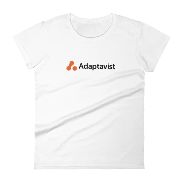 Women's White Adaptavist Simple Logo Design T-Shirt CB2