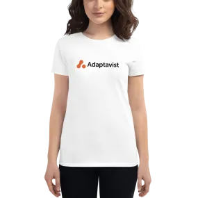 Women's White Adaptavist Simple Logo Design T-Shirt