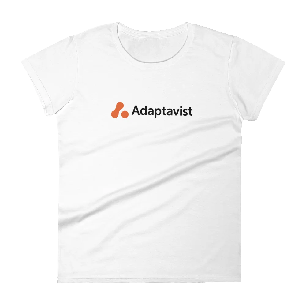 Women's White Adaptavist Simple Logo Design T-Shirt
